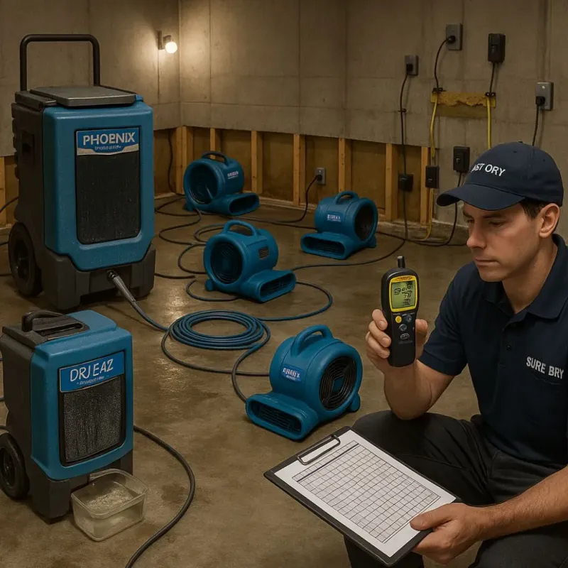 Structural Drying and Dehumidification process in Guayama Municipio, PR